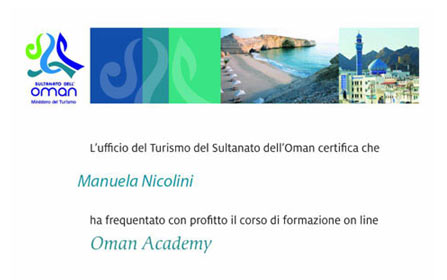 PORIVERTRAVEL.IT OMAN Academy Expert Certificato